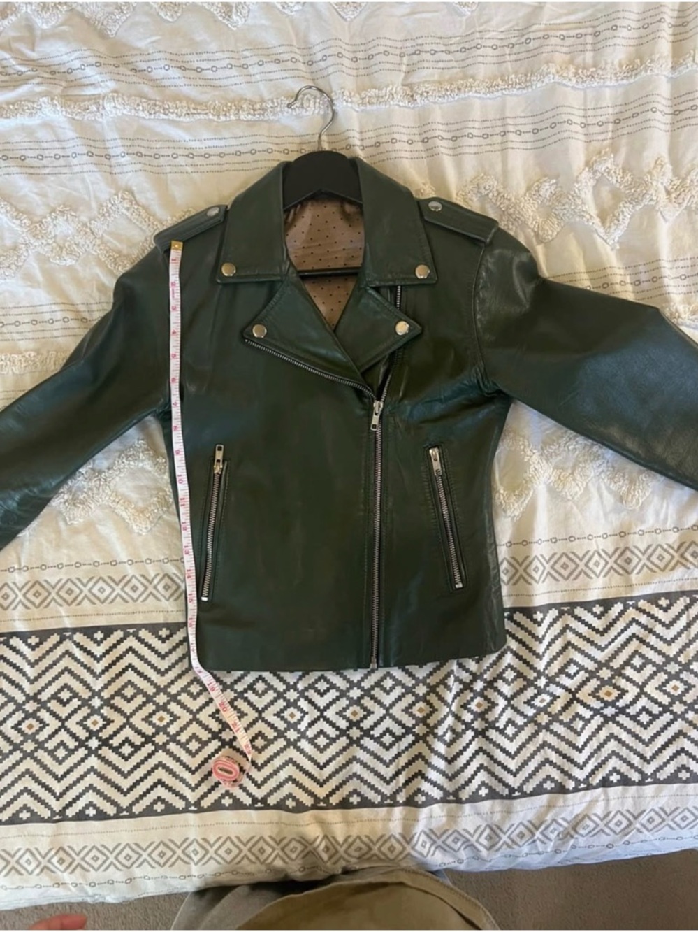 Green Genuine Lambskin Leather Jacket